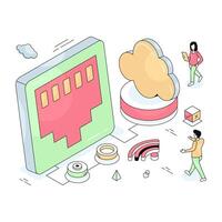 Perfect design illustration of cloud port vector