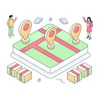 A isometric design illustration of passport, editable vector