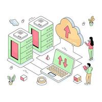 Modern design illustration of cloud upload vector