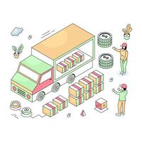 A isometric design illustration of receptionist vector