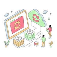 Unique design illustration of cloud update vector