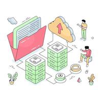 design of cloud folder upload vector