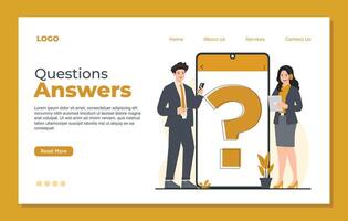 Questions and answers concept. Modern flat design illustration concept for website and mobile website development. vector