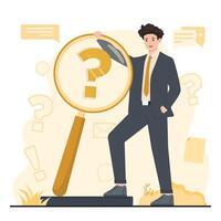 Frequently asked question FAQ section providing answers to common questions helping find answer vector