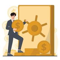 Simple illustration of saving money theme with tips and methods for building savings vector
