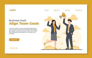 Successful business team. Flat design illustration. Landing page template vector