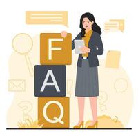 Flat design illustration concept of FAQ, Frequently Asked Questions. vector