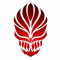illustration of tribal art design abstract devil face head for tattoo red color vector