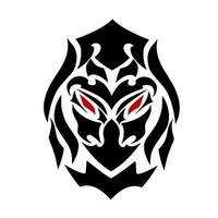 tribal art design abstract devil face head for tattoo with white background vector