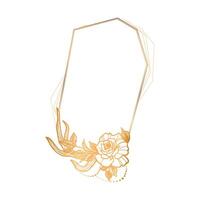 Golden rose frame with a gold frame vector