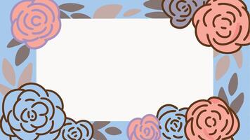 Floral frame on white background with space for text vector