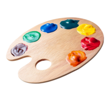 A wooden palette with paint on it png