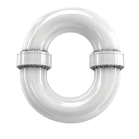 A white plastic letter o with a Transparent background png