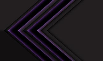 Abstract purple light black arrow direction geometric on grey blank space design modern futuristic technology creative background vector