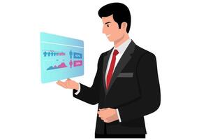 Analysis of employee recruitment and selection Pick and choose new potential members. View and monitor employee performance data analysis illustrations vector
