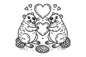 Heartwarming Beaver Silhouette Design Pack vector