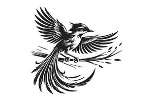Artistic Sparrow Silhouette Illustrations for Projects vector