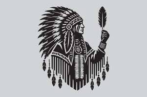 Native American Silhouette Collection vector