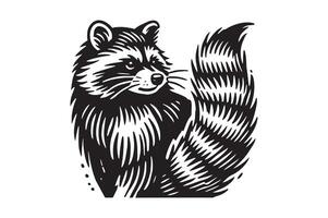 Abstract Raccoon Silhouette Elements vector