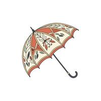An umbrella with a floral design on it vector