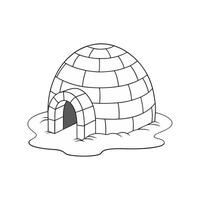 An igloo is shown in this drawing vector