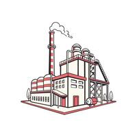 An illustration of a factory with smoke coming out of the chimney vector