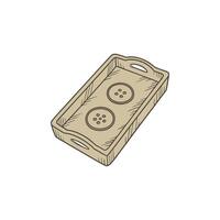 A tray with two buttons on it vector