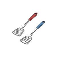 Two spatulas with handles on a white background vector