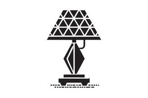 Detailed Desk Lamp Outline Silhouette Graphics vector