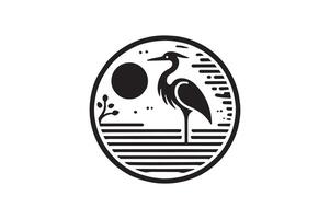 Little Egret Silhouettes for Logo and Branding Designs vector