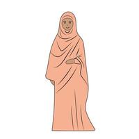 Arábica mujer en tradicional traje. color ilustración. vector