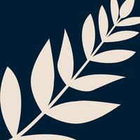 Branch with leaves on a dark background. Design vector