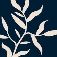 Design for a postcard. Leaves on a dark background. vector