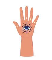 Evil eyes. Set of hand drawn different mascots. Evil eye, Hamsa, Hand of Fatima, Eye of Providence. illustration. vector