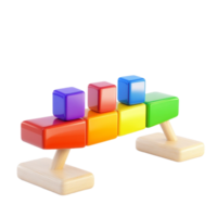 A wooden toy with colorful blocks on top png