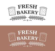 Bakery emblem with bread and laurel wreath vector