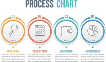 Process chart, four steps infographics vector
