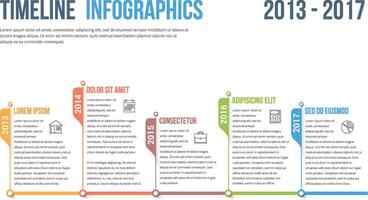 Horizontal timeline infographics template, workflow or process diagram vector