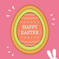 Easter background, abstract decorated easter egg with Happy Easter congratulation vector