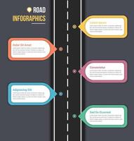 Road infographics with five pointers with place for your text vector