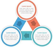 Circle diagram infographic template with three steps or options, workflow, process vector