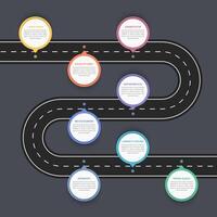 Road infographics with five pointers with place for your text vector