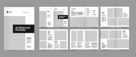 Architect Portfolio, Architecture Portfolio, Pamphlet Portfolio Design vector
