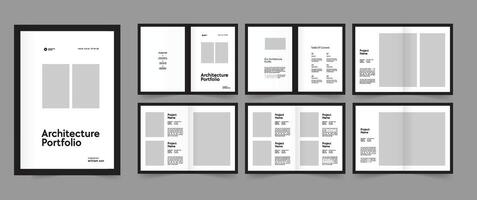 Architect Portfolio, Architecture Portfolio, Interior Portfolio, Pamphlet Portfolio Design vector