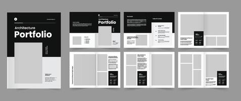 Architecture portfolio template, pamphlet brochure, architecture portfolio layout, interior portfolio vector