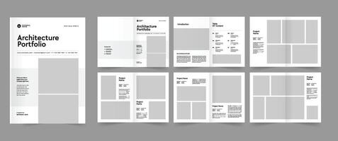Architect Portfolio, Architecture Portfolio, Photography Album, Pamphlet Portfolio Design vector