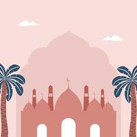 Pink Flat Ramadan Background Template vector