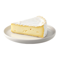 Cheese Slice on Plate Isolated on Transparent Background png