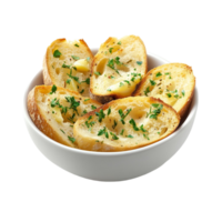 Bread Slices in a Bowl on a Transparent Background png