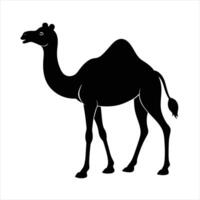 Minimalist Camel Silhouette Illustration Simple Design on White Background vector